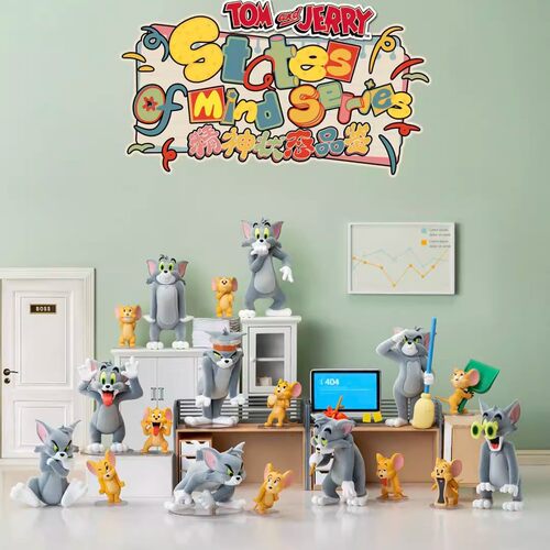 52TOYS TOM and JERRY精神状态品鉴盲盒猫和老鼠搞怪摆件玩具礼物