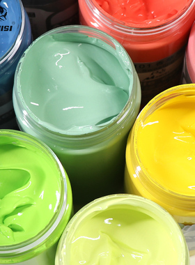 马蒂斯高级灰丙烯颜料300ML汇优美1L袋装实惠装白色黑色灰色防水墙绘涂色料瓶装大瓶手绘DIY绘画流体石头套装