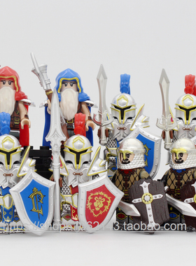 T牌小颗粒积木T001-008人族步兵矮人民兵人仔袋装