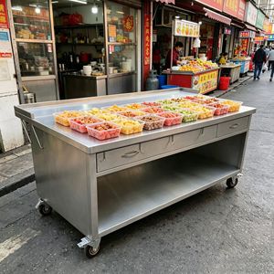 商用不锈钢平面无孔收银售卖台
