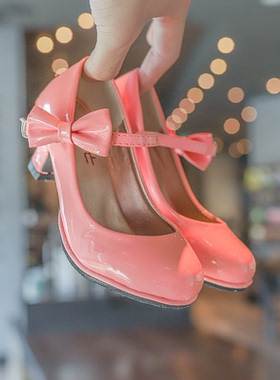 女童高跟鞋儿童皮鞋小公主单鞋红色小女孩演出走秀公主鞋小孩鞋子