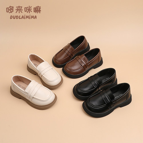 春秋英伦风软底皮质女宝小皮鞋