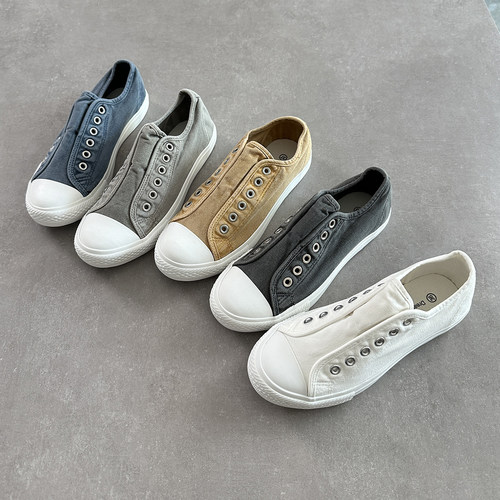 Dreams圆头一脚蹬懒人帆布鞋