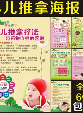 小儿推拿宣传海报图片宣传画适用范围图解推拿的好处广告海报挂图