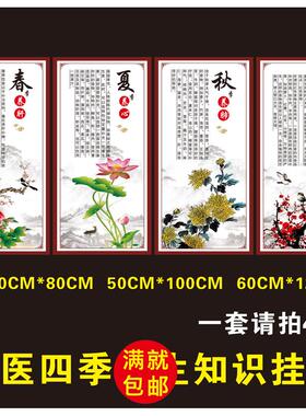 中医院养生馆中医文化宣传展板海报春夏秋冬四季养生知识挂图挂画