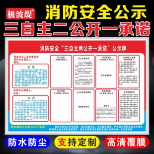 消防安全“三自主两公开一承诺”公示牌消防检查公示牌