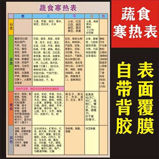 蔬食寒热表家用食物挂图中医膳食养生文化宣传海报传统原始点知识
