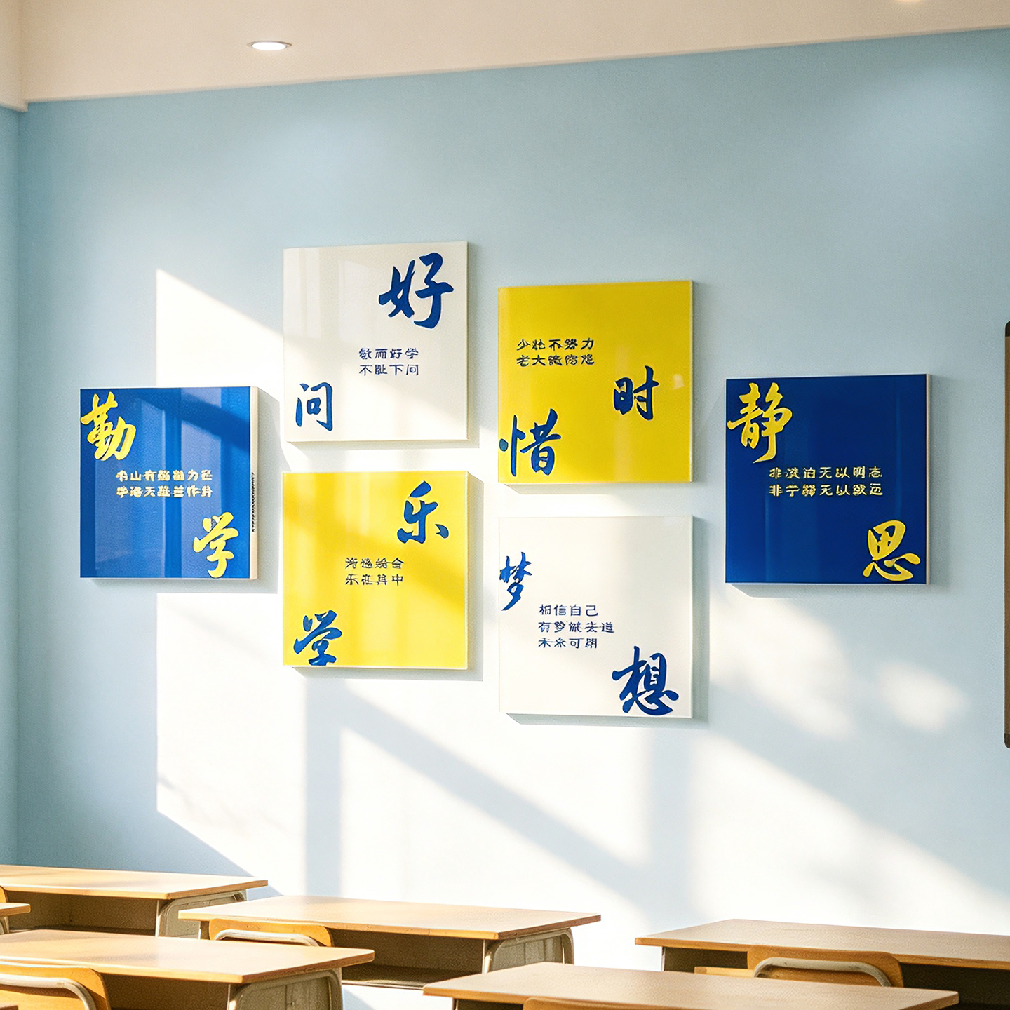 开学教室班级励志标语立体墙贴