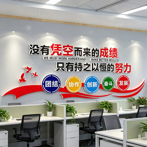 公司励志文化墙墙贴会议布置