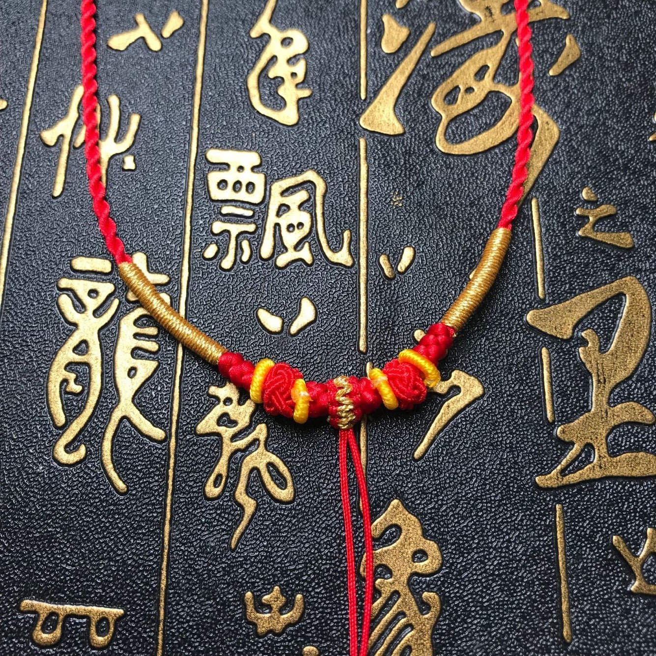 新款金镶玉小猪佩奇貔貅项链吊坠挂件项链编绳精美手工编织挂绳