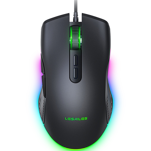 飞遁G107有线鼠标 游戏鼠标 宏定义 可记忆鼠标 RGB鼠标 7键黑色