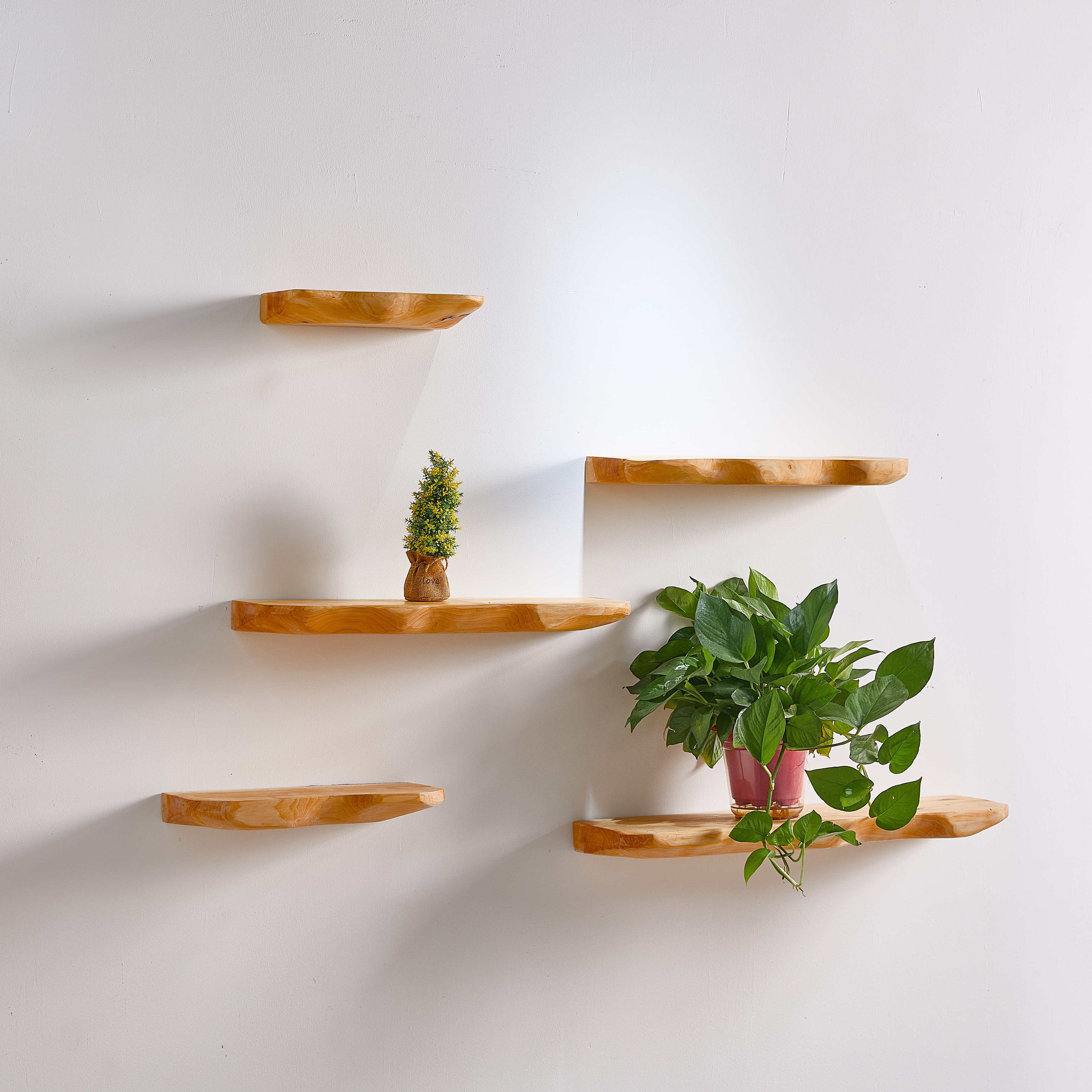 木质不规则造型置物架壁挂式客厅卧室绿植装饰搁板实木板收纳架子