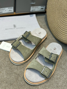 男士夏季麂皮凉鞋BC休闲拖鞋轻便平底凉鞋半拖沙滩鞋便捷舒适男鞋