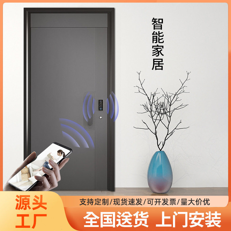 轻奢智能密码防盗入户门子母门