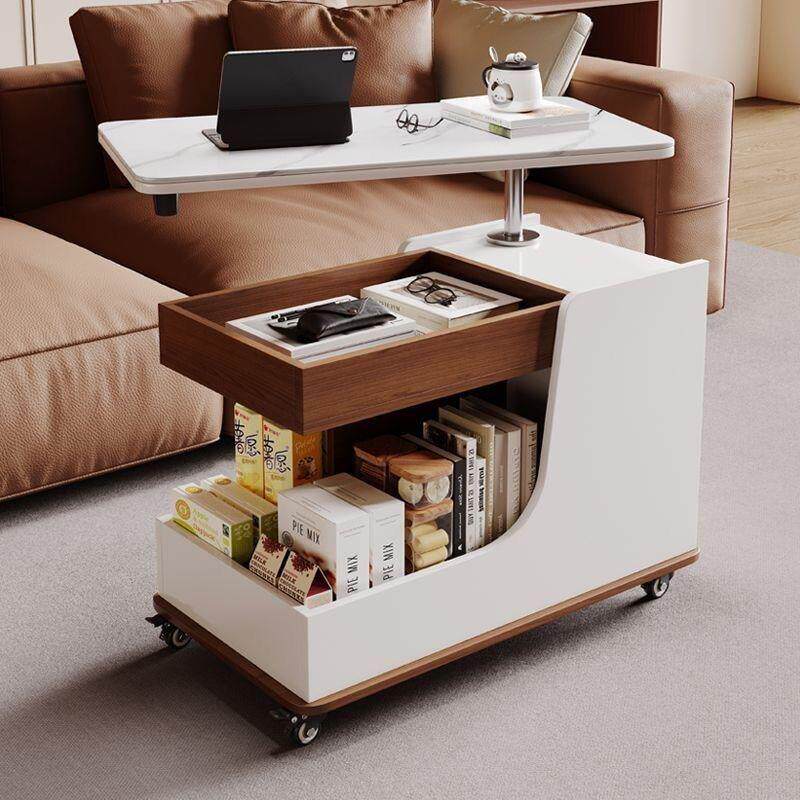 多功能实木升降边几移动沙发边柜小户型茶几可升降旋转角几侧边柜