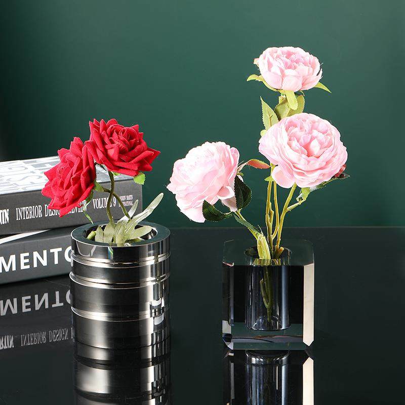 现代简约高级感花瓶桌面摆件玻璃工艺品灰色透明不规则感饰品,纺织面料/辅料/配套,纺织机械配件,淘宝优惠券,粉丝福利购,淘宝优惠卷