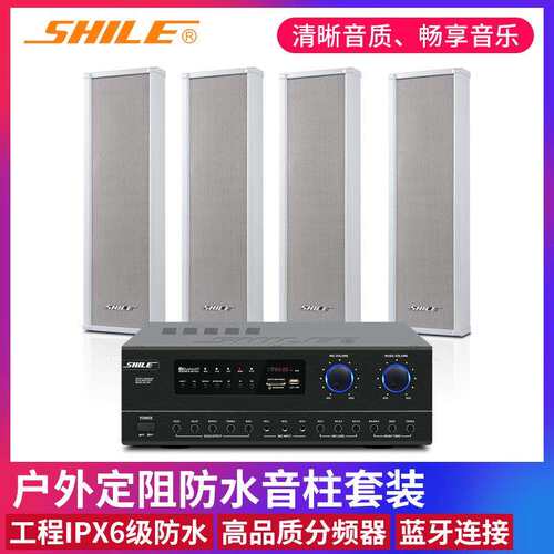 会议音箱定阻防水音柱狮乐双6.5英寸BX207户外公共广播音响系统
