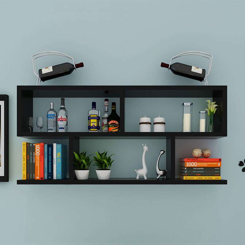 简约现代墙上置物架客厅壁挂式装饰架墙上简易书架卧室墙面隔板架