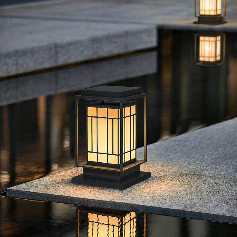 新中式庭院灯太阳能柱头灯围墙灯草坪灯园林景观灯花园别墅灯具