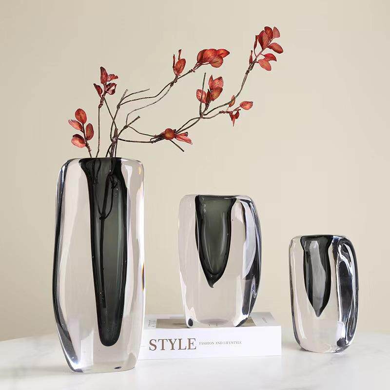 简约现代插花工艺品花瓶轻奢琉璃装饰品客厅软装饰样板间餐桌摆件
