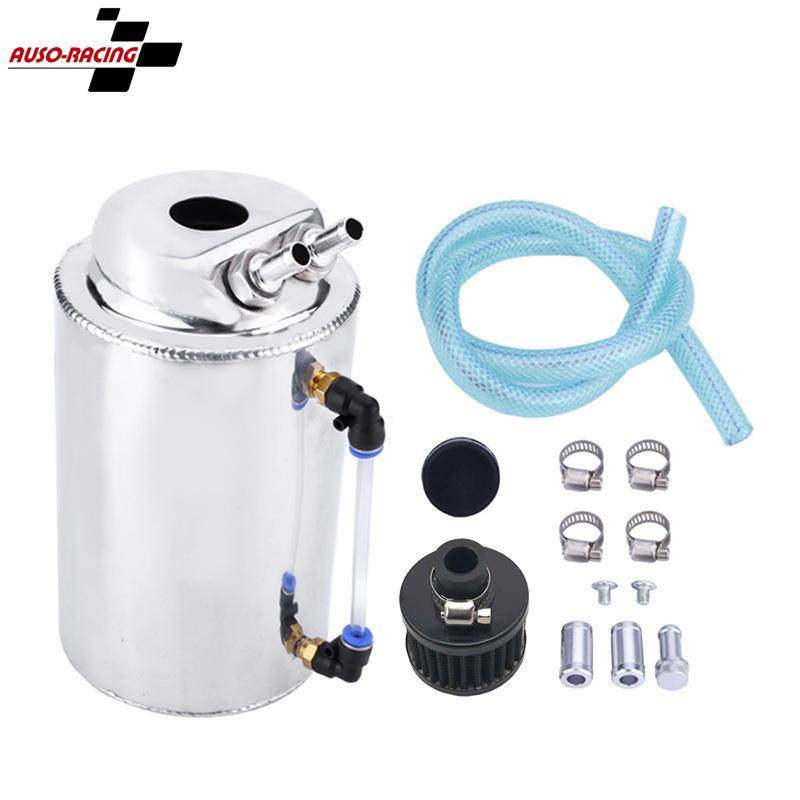 汽车改装油壶2升铝制抛光圆形集油箱带通气过滤器TK01过滤油壶2L