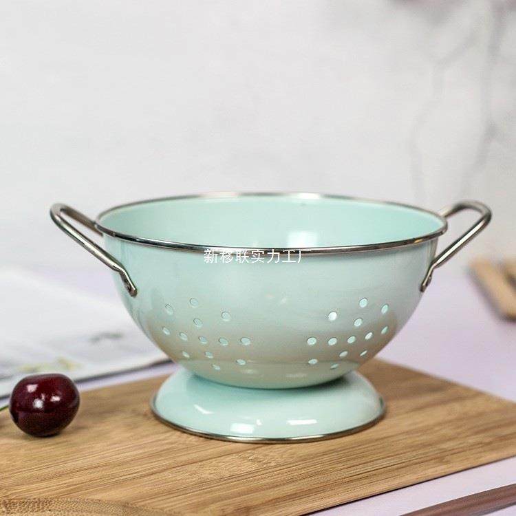 粉颜北欧风奶白色小号大号沥水双耳碗水果盆水果盘水果篮防锈,收纳整理,烫衣板及配件,淘宝优惠券,粉丝福利购,淘宝优惠卷