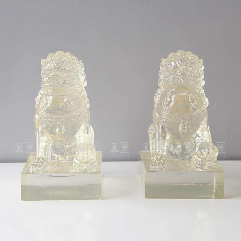 现代简约新中式树脂石狮子摆件售楼部样板房客厅书房书柜软装饰品,收纳整理,烫衣板及配件,淘宝优惠券,粉丝福利购,淘宝优惠卷