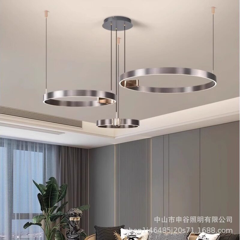 现代简约客厅吊灯护眼大厅卧室主灯2024新款大气极简意式铝材灯具