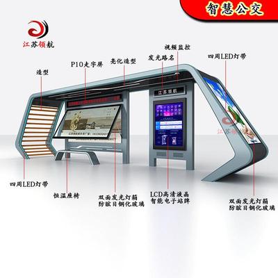 惠安智能候车亭新型公交站台智能电子站牌语音报站广告牌灯箱