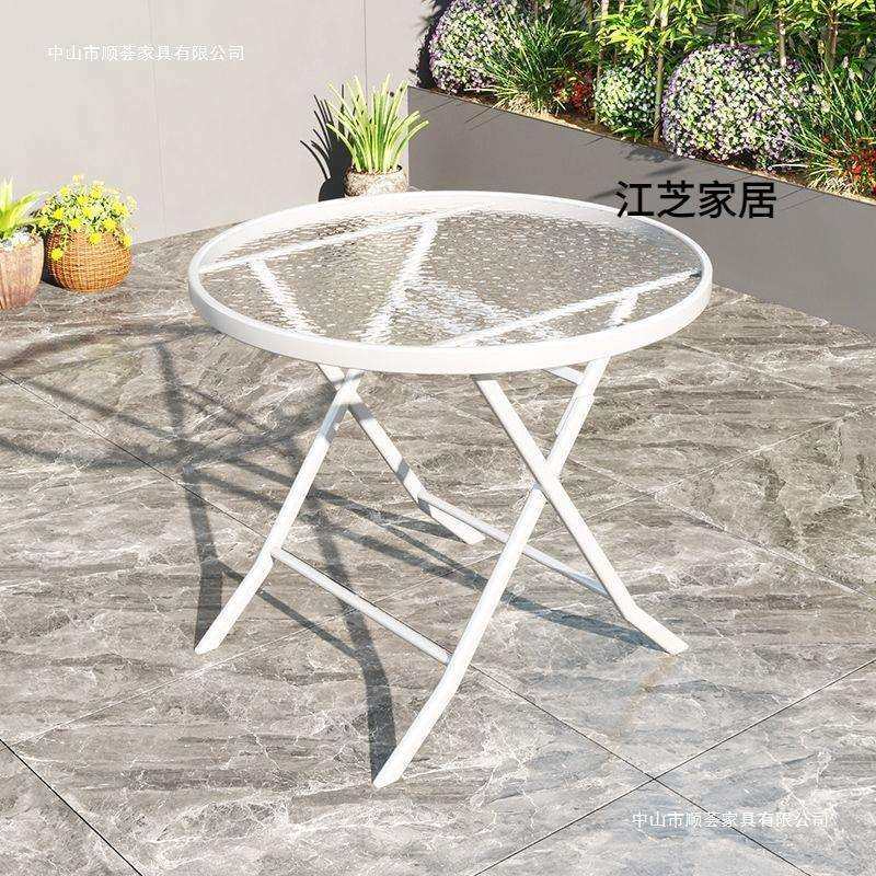 户外可折叠桌子小户型简易吃饭家用餐桌椅子便携摆摊桌玻璃圆方桌