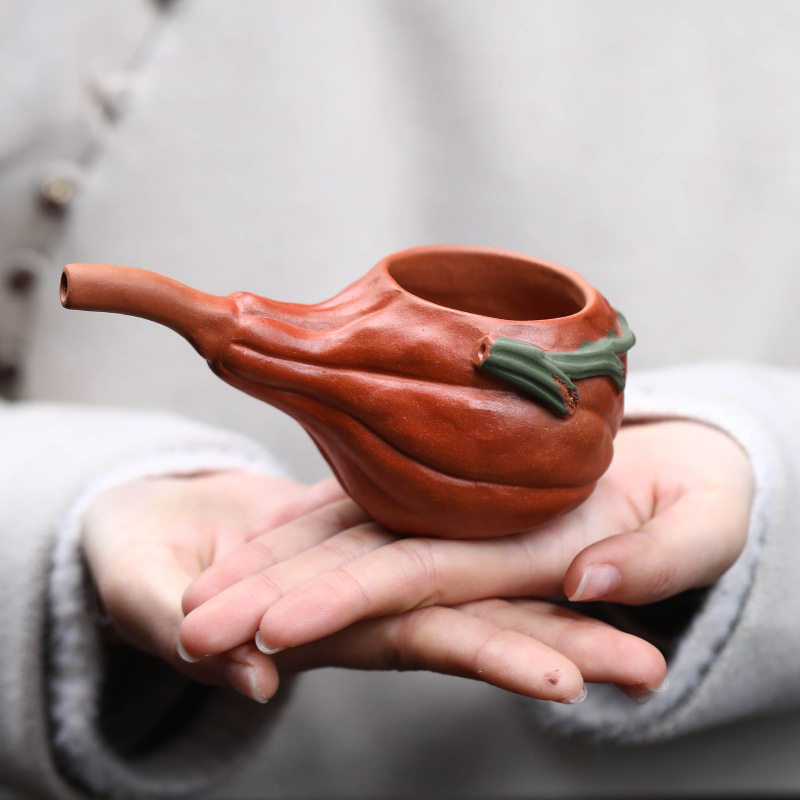 宜兴紫砂壶公道杯手工分茶器仿生南瓜手抓壶茶道配件茶具茶玩批发