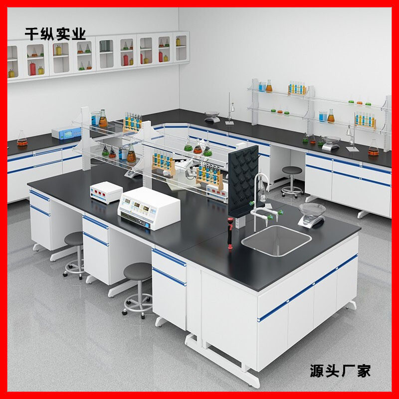 实验台实验室工作台钢木实验台全钢中央试验台科学物理化学实验桌图片