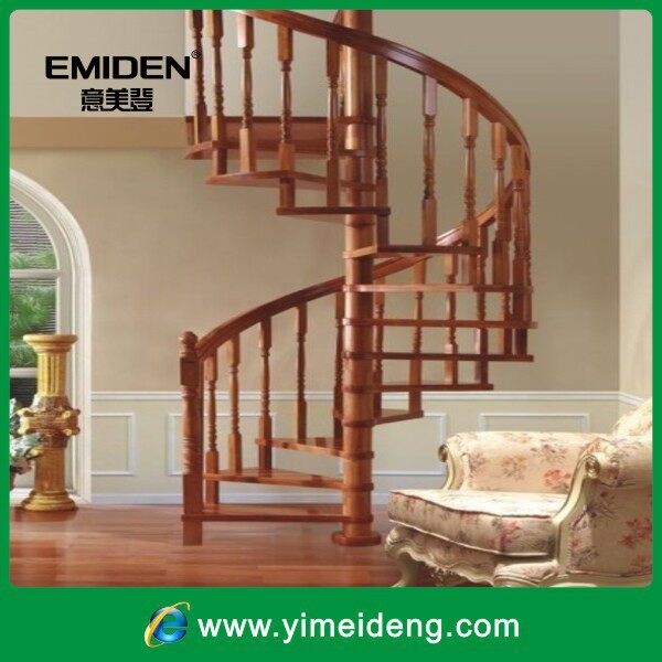 别墅北欧式风格旋转实木楼梯/复式阁楼旋转楼梯/深圳全实木旋转楼
