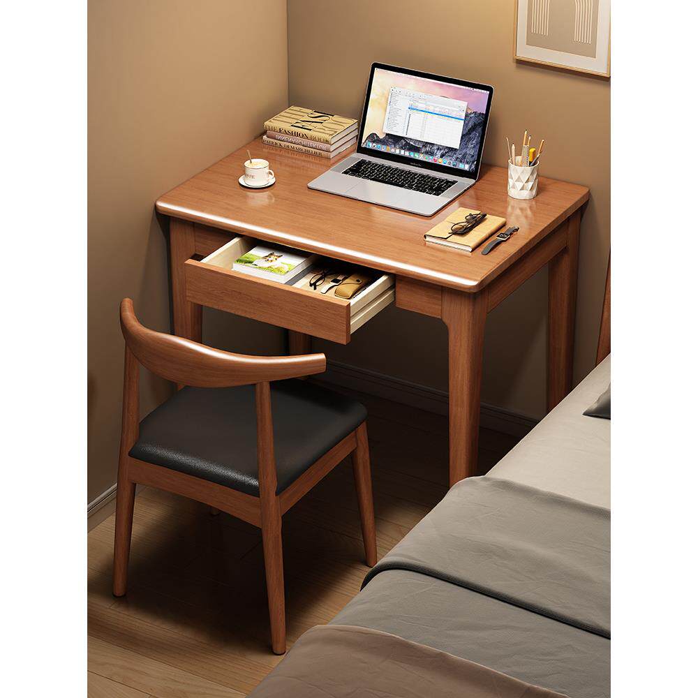 实木迷你窄小书桌卧室床边简易单人台式电脑桌家用小户型写字桌子