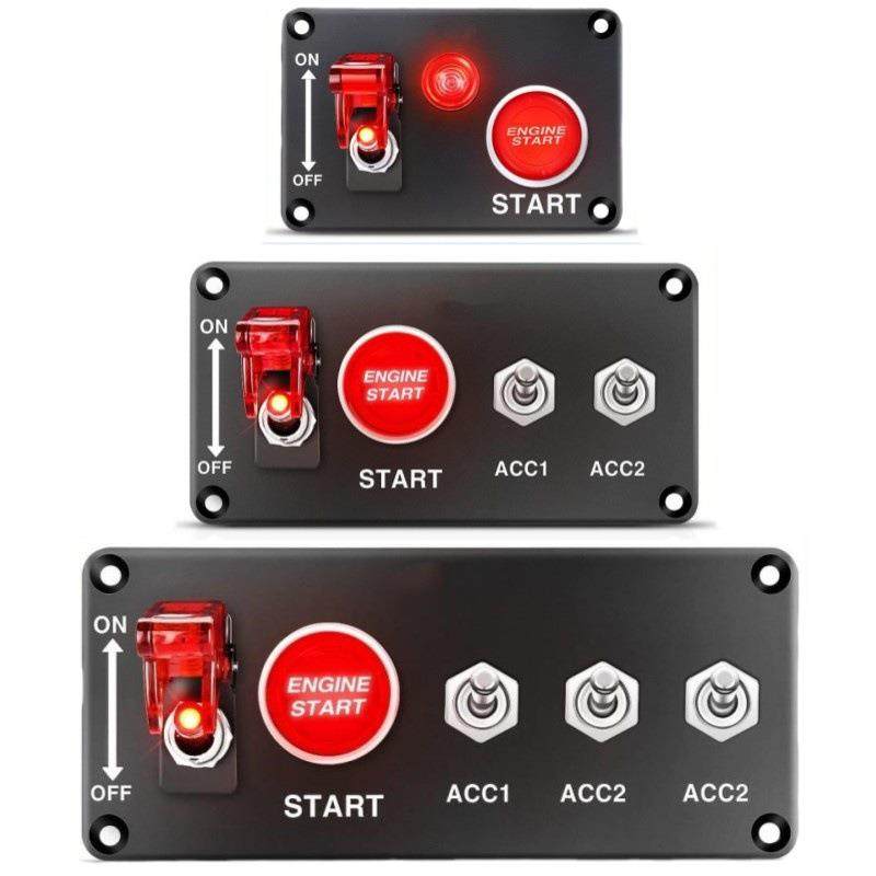 汽车改装组合开关带LED灯面板开关摇杆式多用途一键启动点火开关