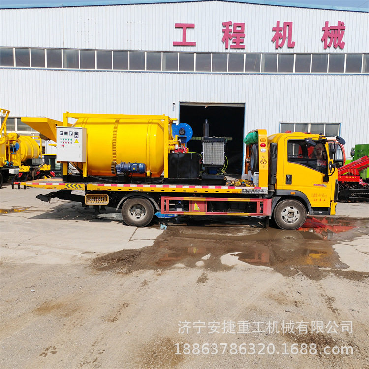流动车载式沥青拌合机 双辊筒市政修补作业车 沥青混凝土拌和机