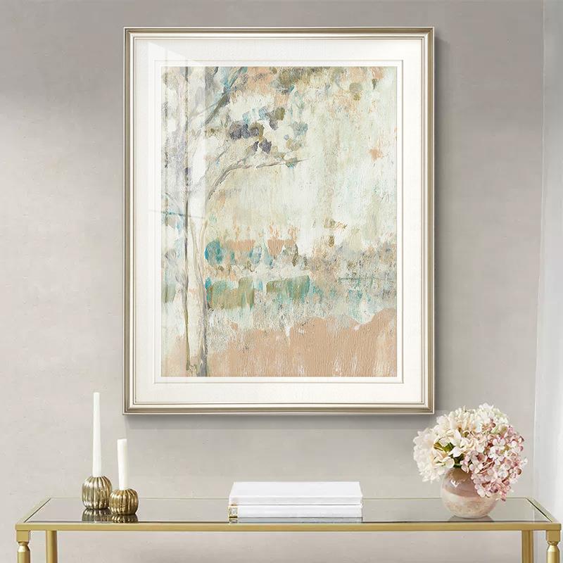 简约美式客厅装饰画抽象枫叶简美沙发背景挂画轻奢卧室床头装饰画