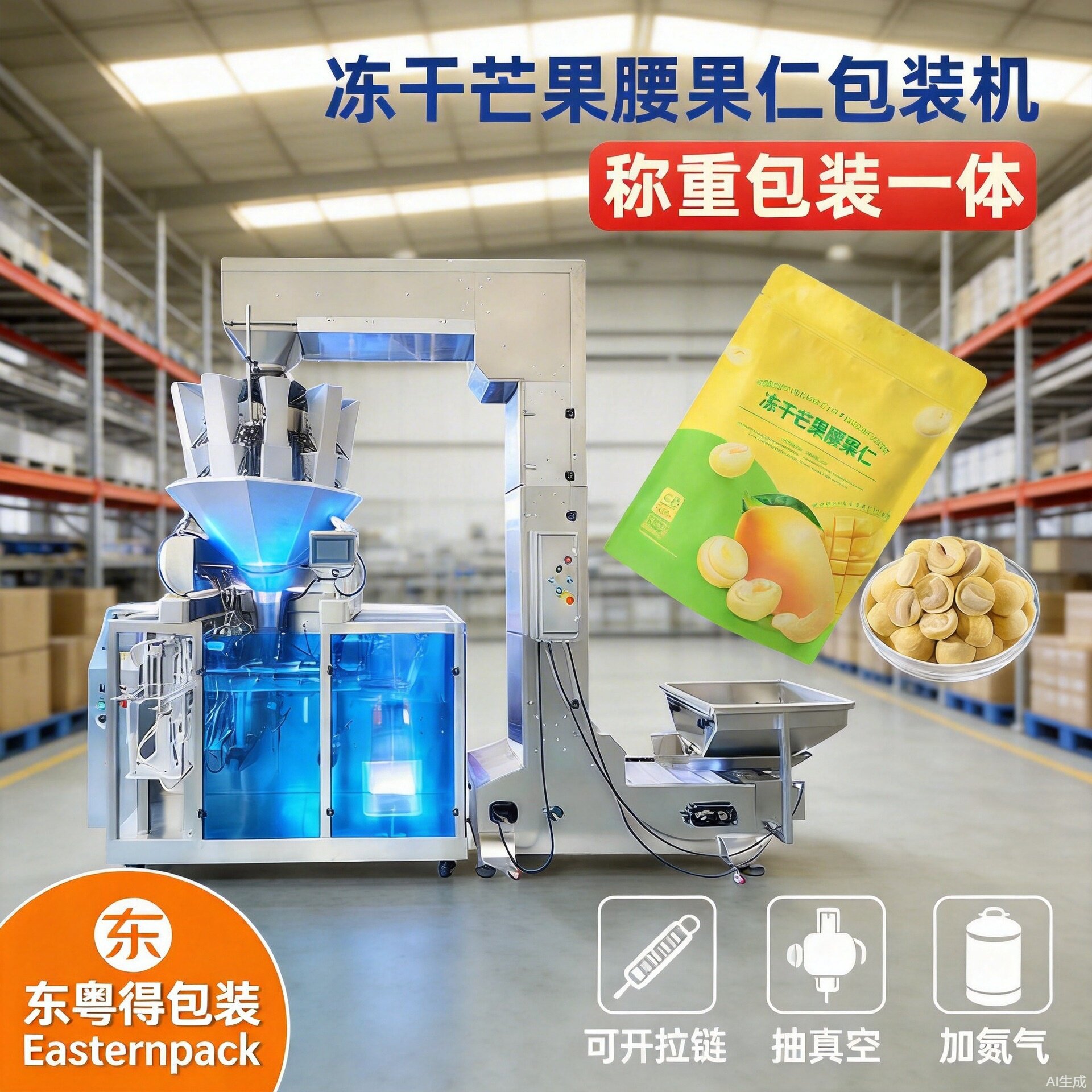 冻干果仁菠萝干称重自立袋包装机