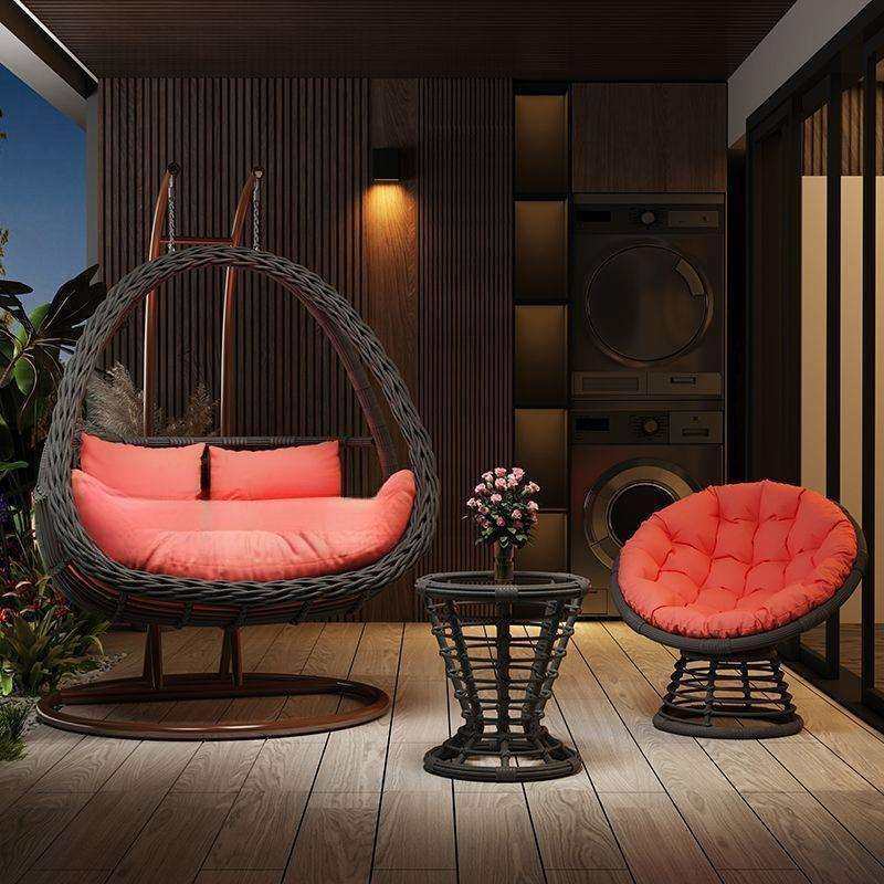 户外吊篮家用鸟巢秋千吊椅藤椅双人摇篮庭院摇椅室内吊床阳台懒人