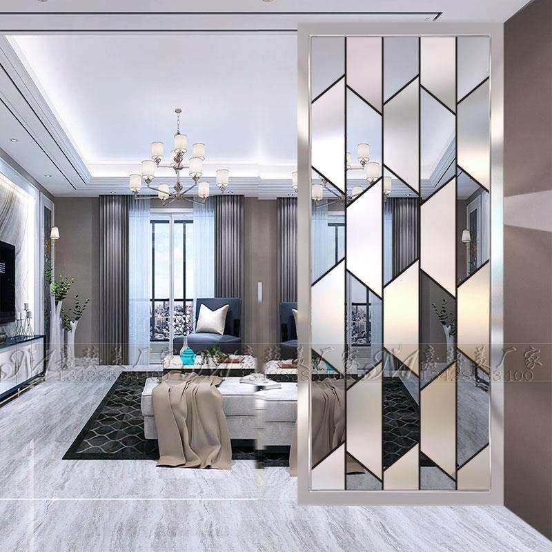 现代简约进门客厅移动玻璃屏风卧室遮挡轻奢隔断墙装饰玄关小户型