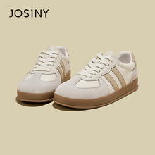 卓诗尼复古德训鞋女款2025秋季新款百搭时尚厚底小白鞋休闲板鞋女