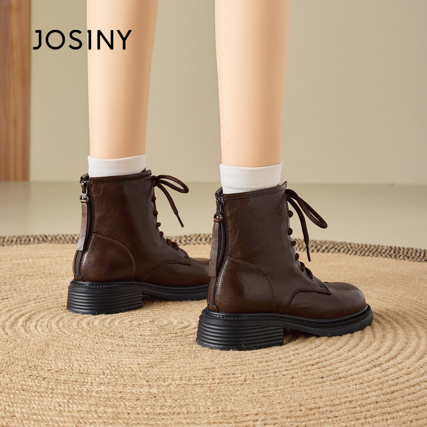 卓诗尼厚底马丁靴小个子短靴女鞋