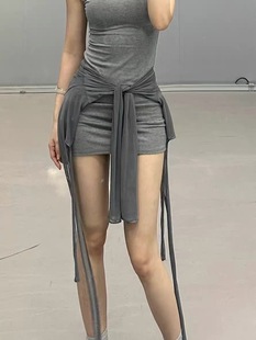 新款上衣爵士舞屁帘跳舞腰封街舞腰搭jazz穿搭罩衫网纱腰巾潮流