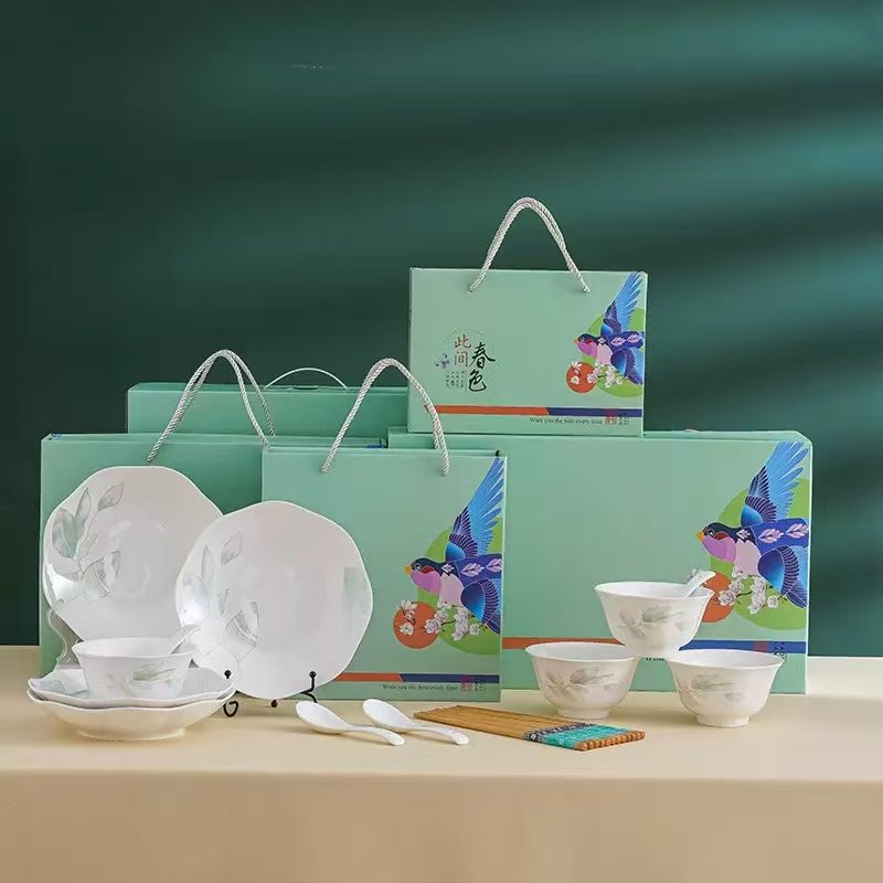 新中式陶瓷碗碟套装乔迁礼品礼盒装家用餐具,餐饮具,碗,淘宝优惠券,粉丝福利购,淘宝优惠卷