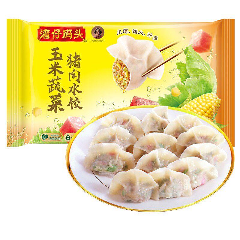 湾仔码头 玉米蔬菜猪肉水饺 1320g66只 早餐夜宵速冻馄饨煎饺饺子属于什么档次？