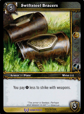 魔兽卡牌 CRAFTED 英文锻造卡 Swiftsteel Bracers