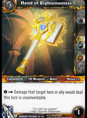 魔兽卡牌 DUNGEON TREASURE 50 英闪白卡 Hand of Righteousness