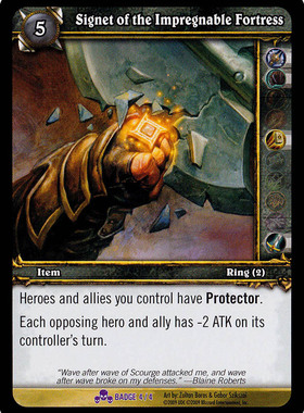 魔兽卡牌 BADGE 英文徽章卡 Signet of the Impregnable Fortress