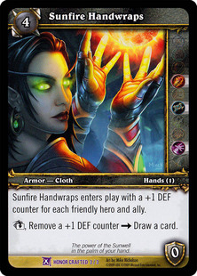 魔兽卡牌 CRAFTED 英文锻造卡 Sunfire Handwraps
