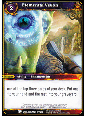 魔兽卡牌13版-WORLDBREAKER 097 英文白卡 Elemental Vision